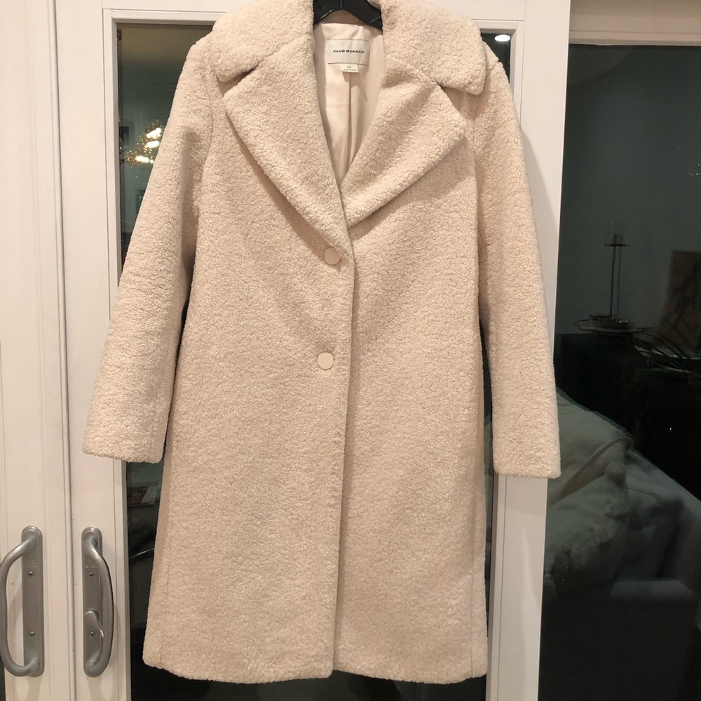 Club Monaco ivory Teddy Coat Size small
